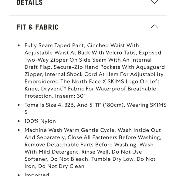 SKIMS X NORTH FACE SKI PANTS - NEVER WORN!! Size too big for me.. I’m so sad! - Picture 6 of 8